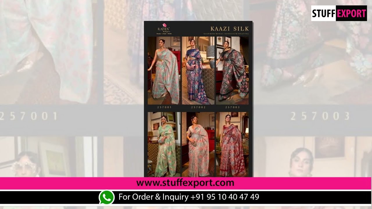 Rajtex Kaazi Silk Fancy Festive Handloom Silk Weaving Saree Catalog Supplier