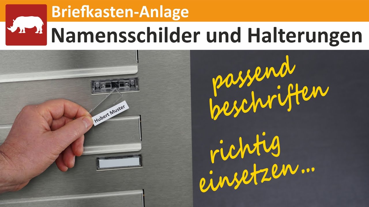😎 🪧 Briefkasten Namensschilder erstellen und einsetzen