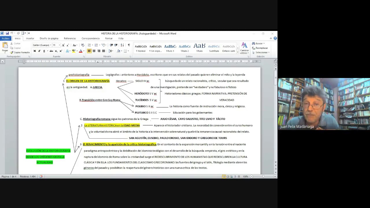Clase de INTA I. Historia de la historiografía.