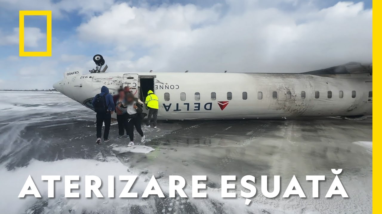 Avionul s-a răsturnat în timpul aterizării! | Aeroportul din Toronto