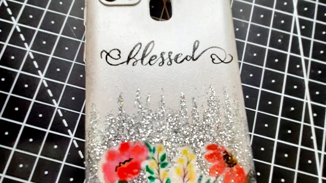Diy Glitter Mobile Case with Quote | Upcycled Silicon Mobile cover