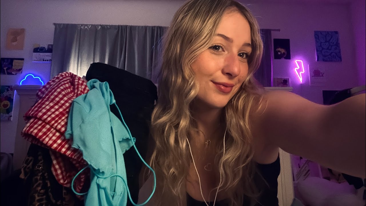 ASMR | MASSIVE thrift haul (plastic and fabric sounds, whispering)👚♻️