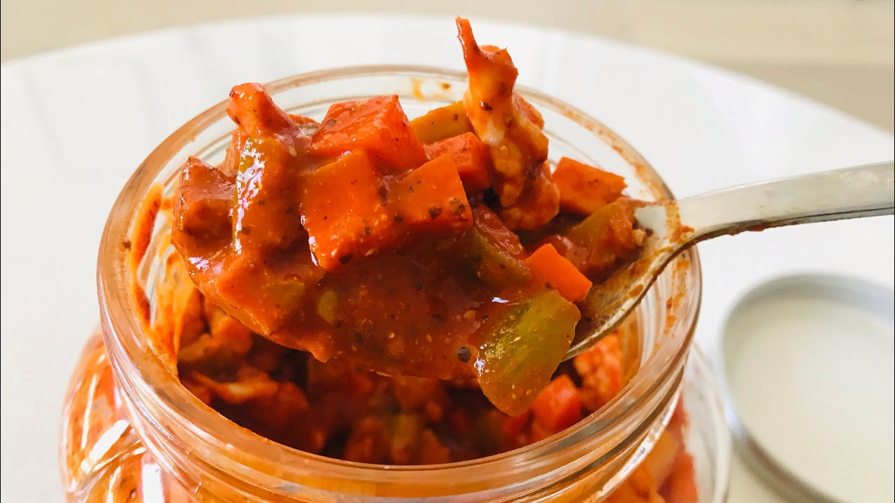 Instant Mixed Vegetable Pickle | No Oil Pickle | Saraswat Kochla Lonche (Nonche)