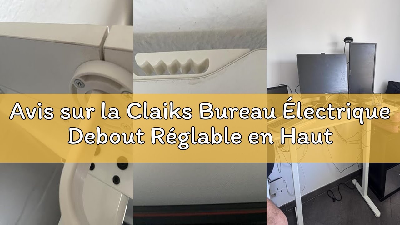Avis sur la Claiks Bureau Électrique Debout Réglable en Hauteur 120 x 60 cm avec Gestion des Câbles