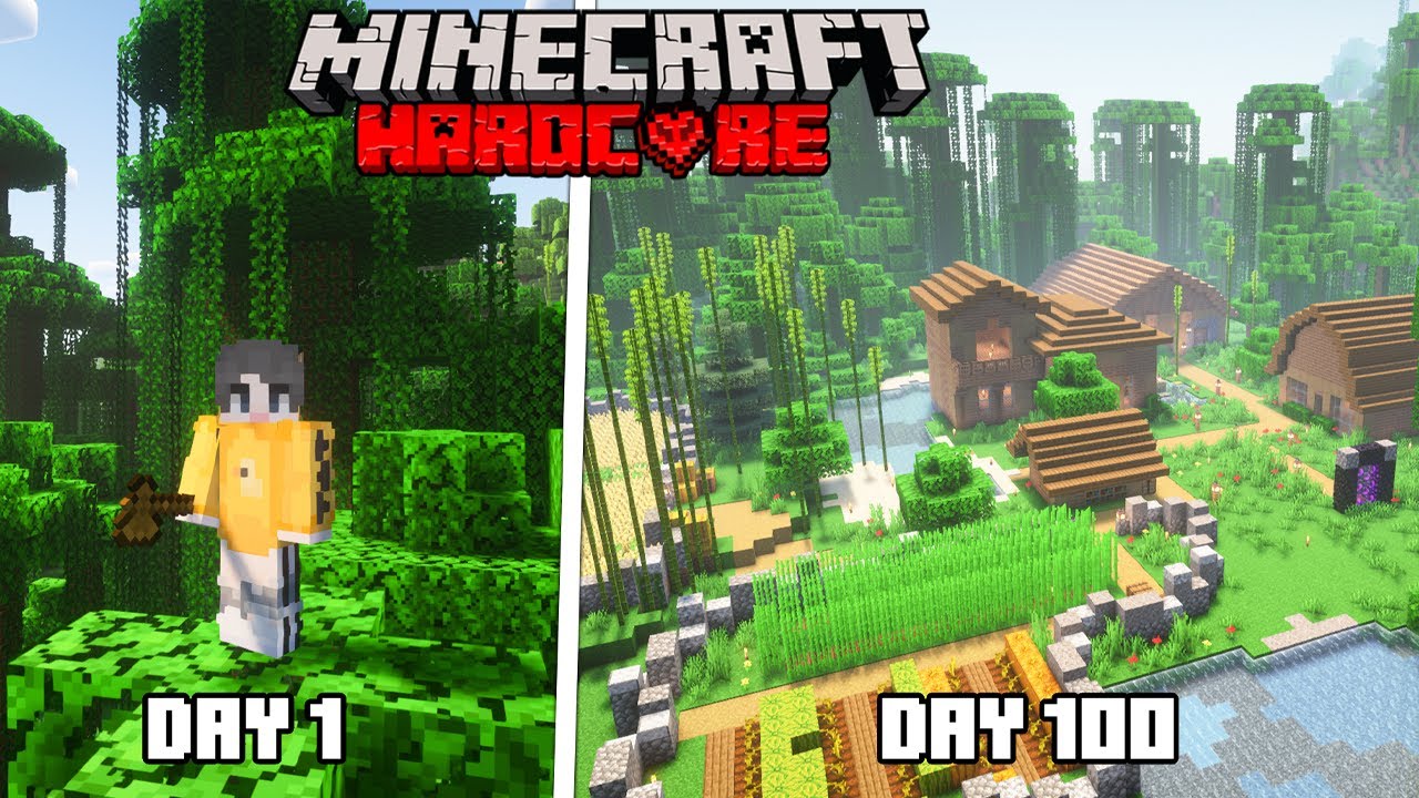 เอาชีวิตรอด 100 วันในป่าจังเกิ้ล | Minecraft Hardcore 100 Days