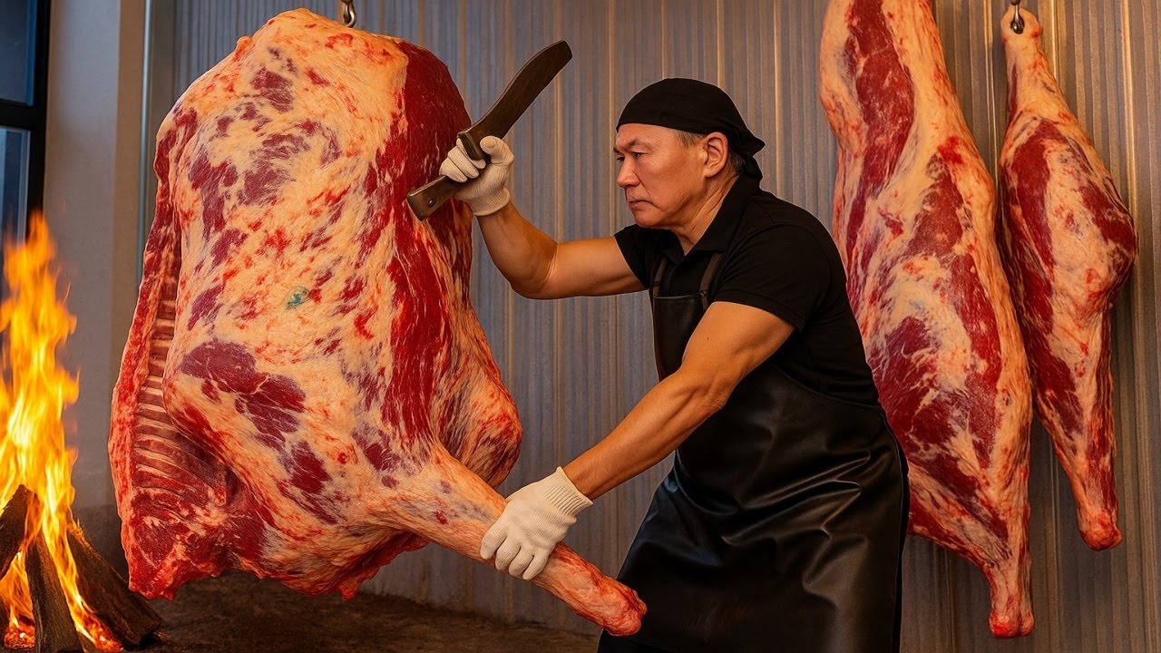 Unique Butchering Skills &ndash; Professional Chef Breaks Down Beef with Amazing Knife Skills