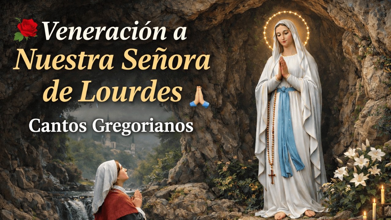 Veneración a Nuestra Señora de Lourdes 🌹 Cantos Gregorianos (1 Hora de Oración y Paz)