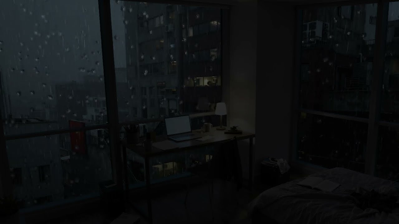 By the peaceful window, it rained heavily for 8 hours - White noise to clear your mind completely