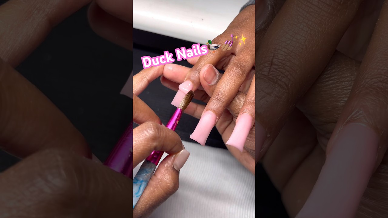 Duck Nails🦆💅🏽✨#nails #nailart #naildesign #newvideo #nailtech #acrylicnails #gelnails #nailpolish