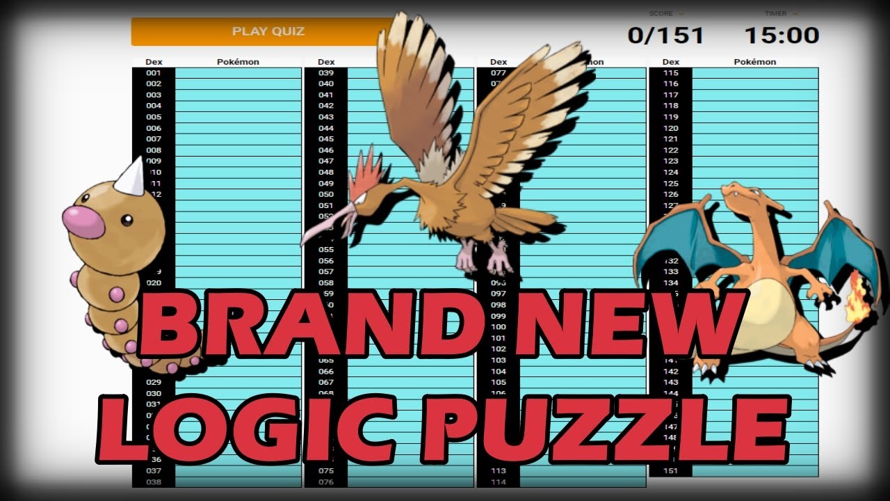 NEW LOGIC PUZZLE! Pokemon Logic Puzzle EXTREME!