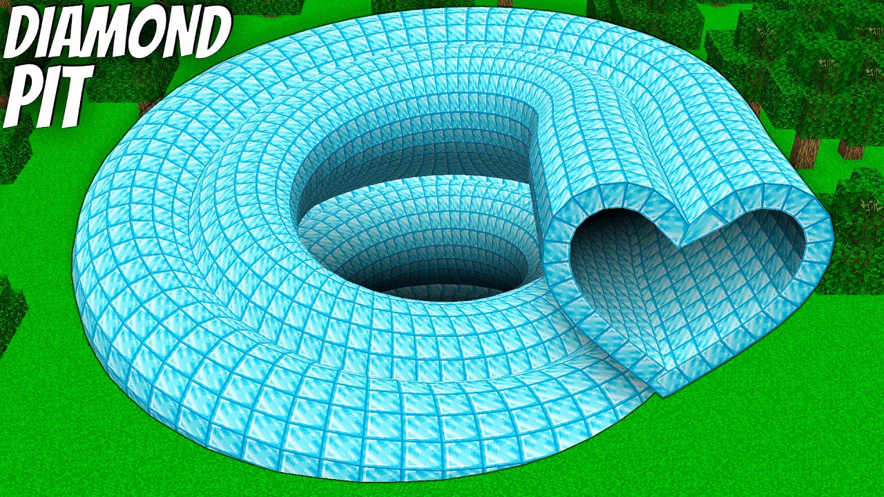 I found a HEART DIAMOND TUNNEL PIT in Minecraft !
