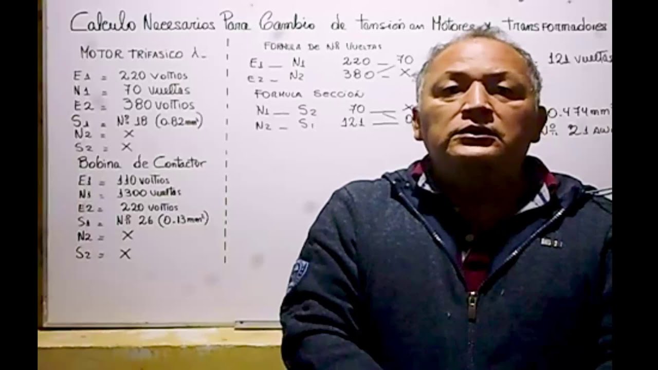 Cambio de Tension ,numero de Vueltas y cambio de seccion en bobinado de motores y transformadores.