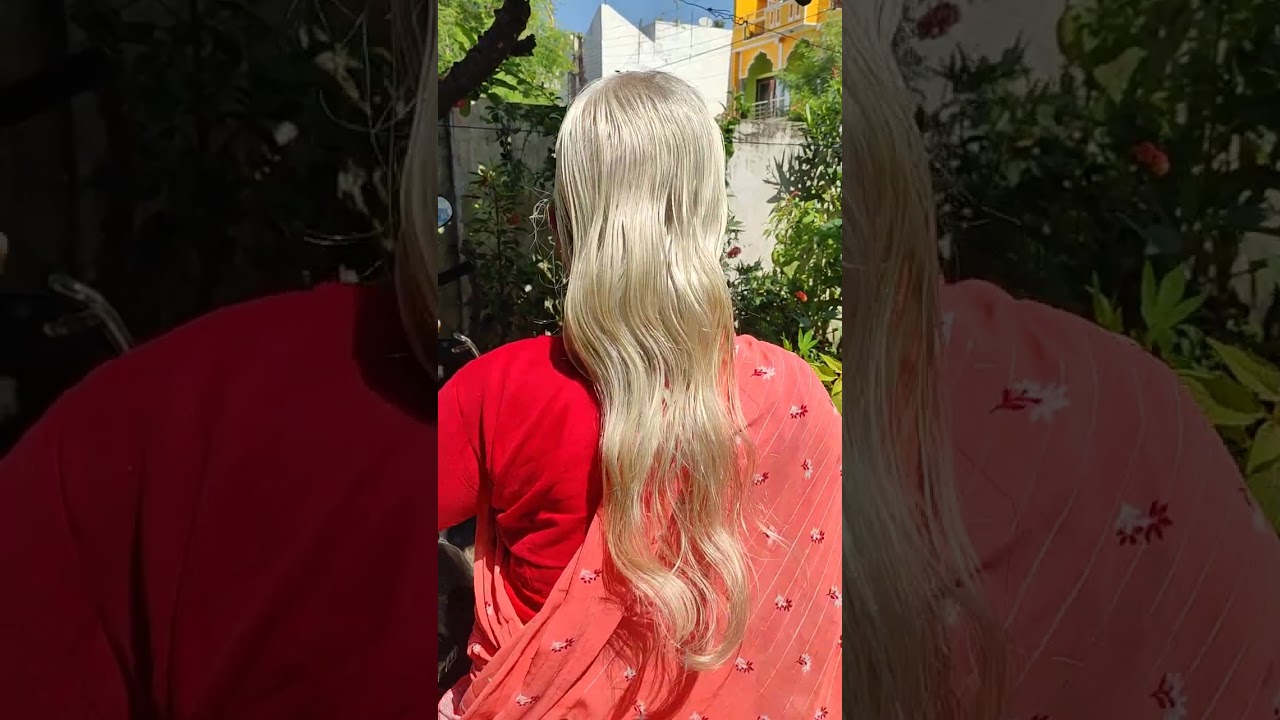 Healthy, shiny and long hair of granny!