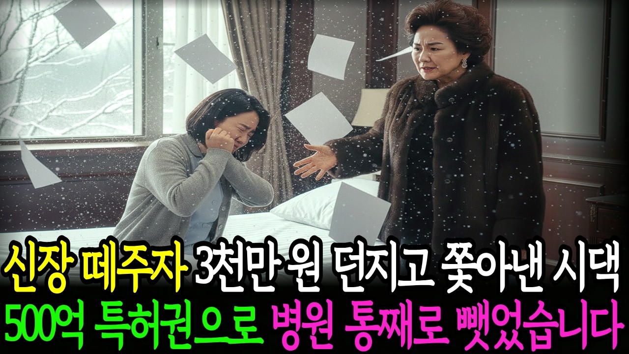 신장 떼주자 3천만 원 던지고 쫓아낸 시댁, 500억 특허권으로 병원 통째로 뺏었습니다