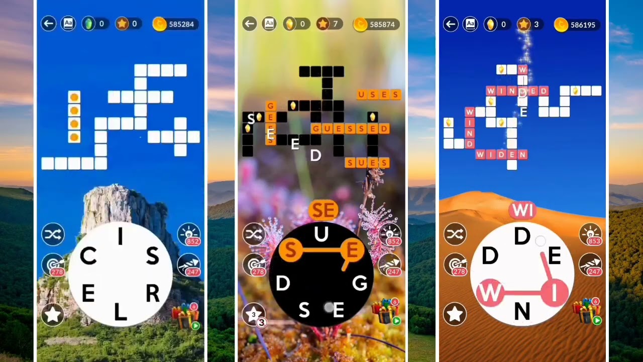 Wordscapes MASTER Levels 101265 to 101312 | 3 of 16 Levels Side by Side | Playing Midweek Tournament