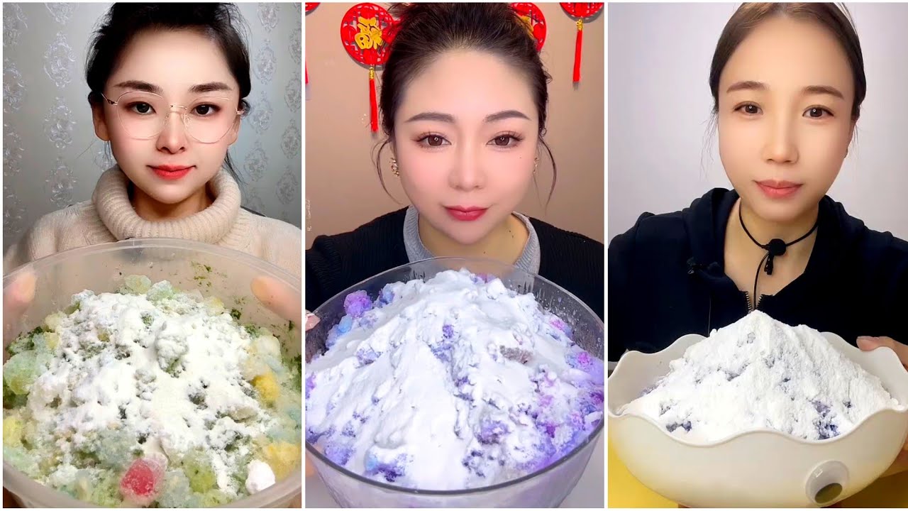 🧊 ASMR ICE EATING with MATCHA