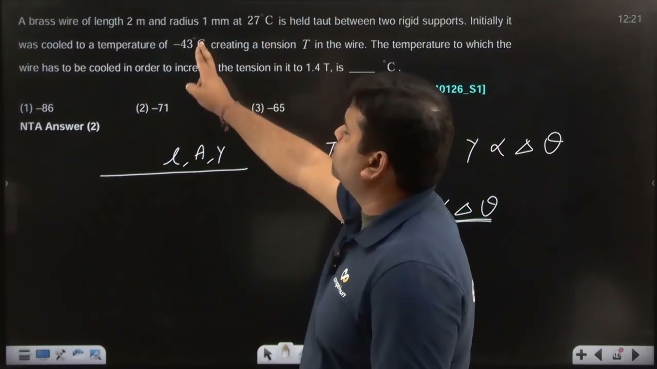 A brass wire of length 2 m and radius  24 JAN 2026 SHIFT-1 JEE MAIN PYQ