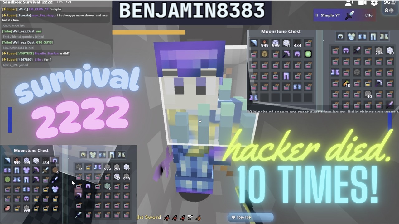 Bloxd.io Survival Hole PvP 2222, Много брони, 1 против 3 хакеров (21 убийство) #bloxd #bloxdio