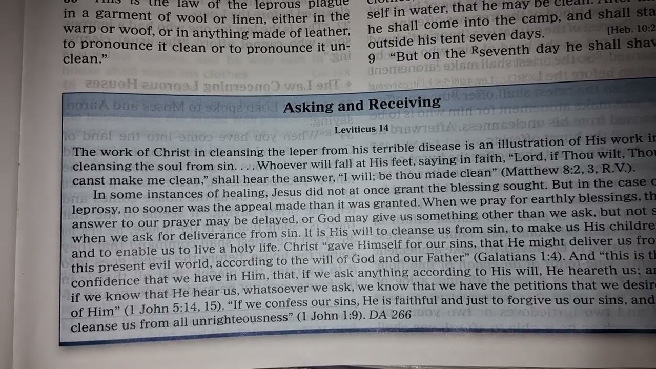Seventh-day Adventist reads Leviticus 14 and Matthew 26:51-75