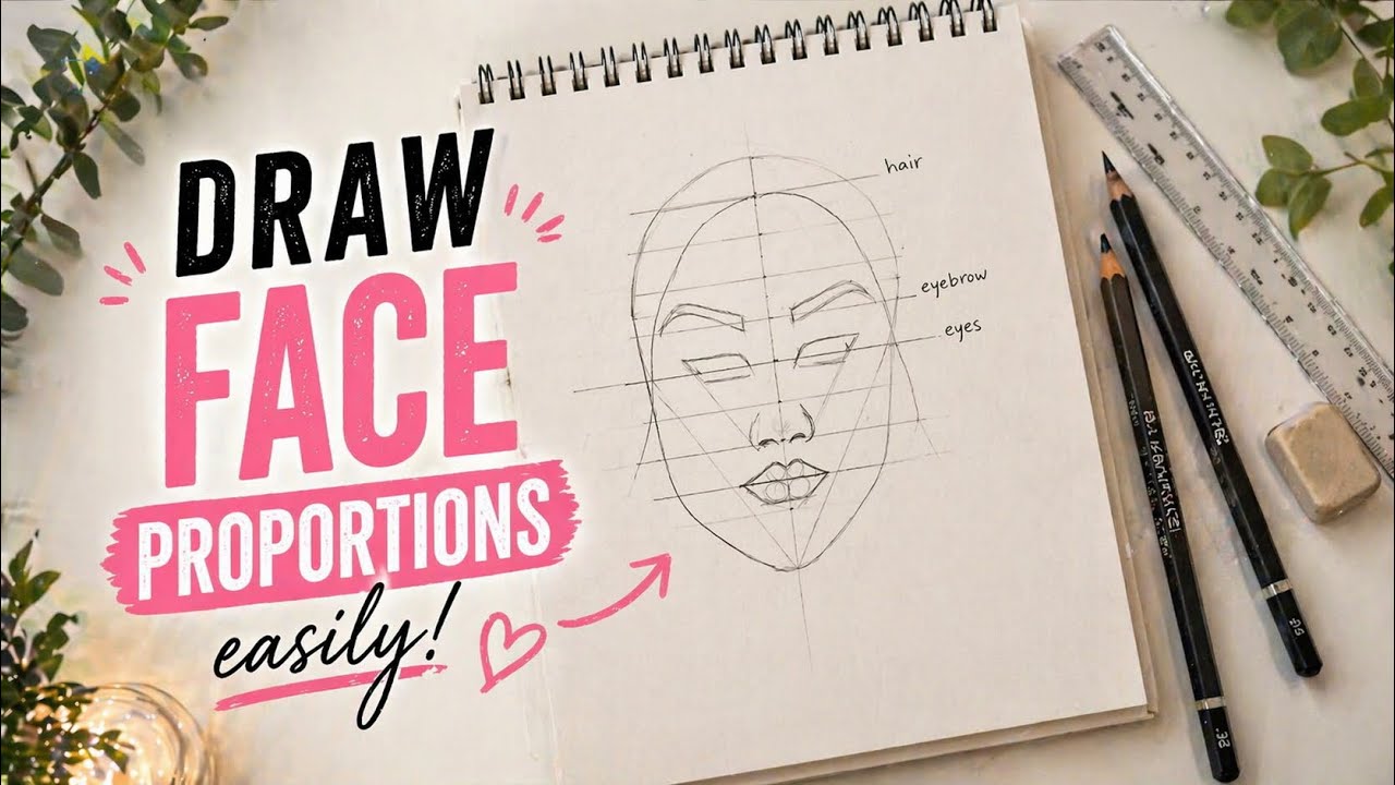 How To Draw Face| Basic Beginners Facial Proportion