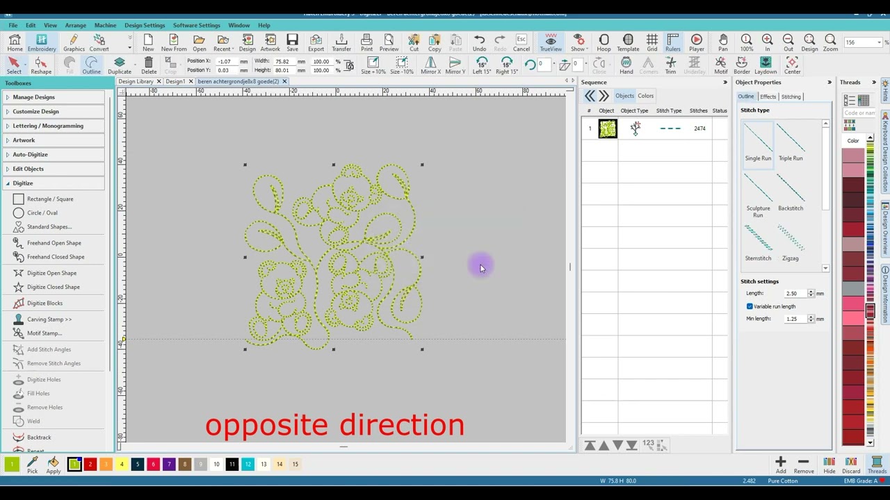 Hatch, how to make a background motif from the bear emb