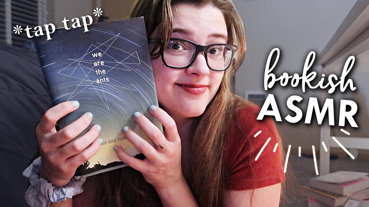 Book ASMR: book tapping, light triggers, whispering, personal attention, and book recs