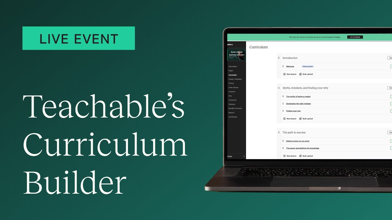 How to build an online course fast with Teachable's new curriculum builder