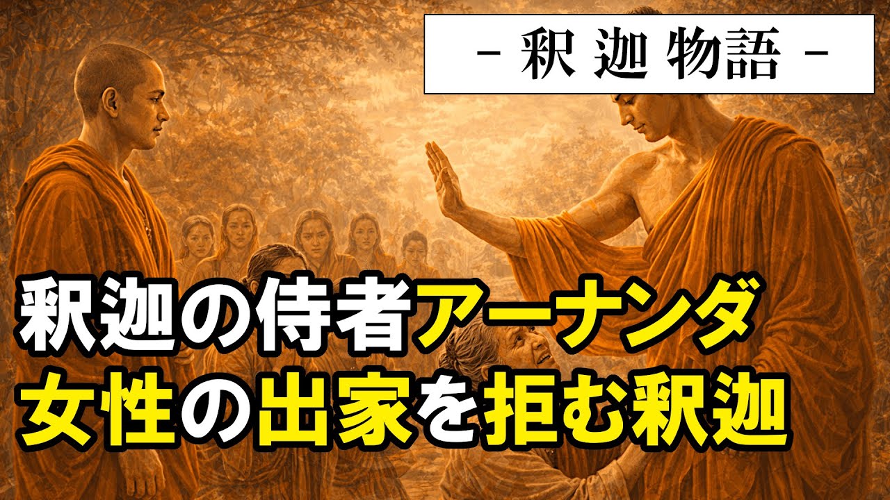 【 釈迦物語 】釈迦の侍者アーナンダ・女性の出家を拒む釈迦