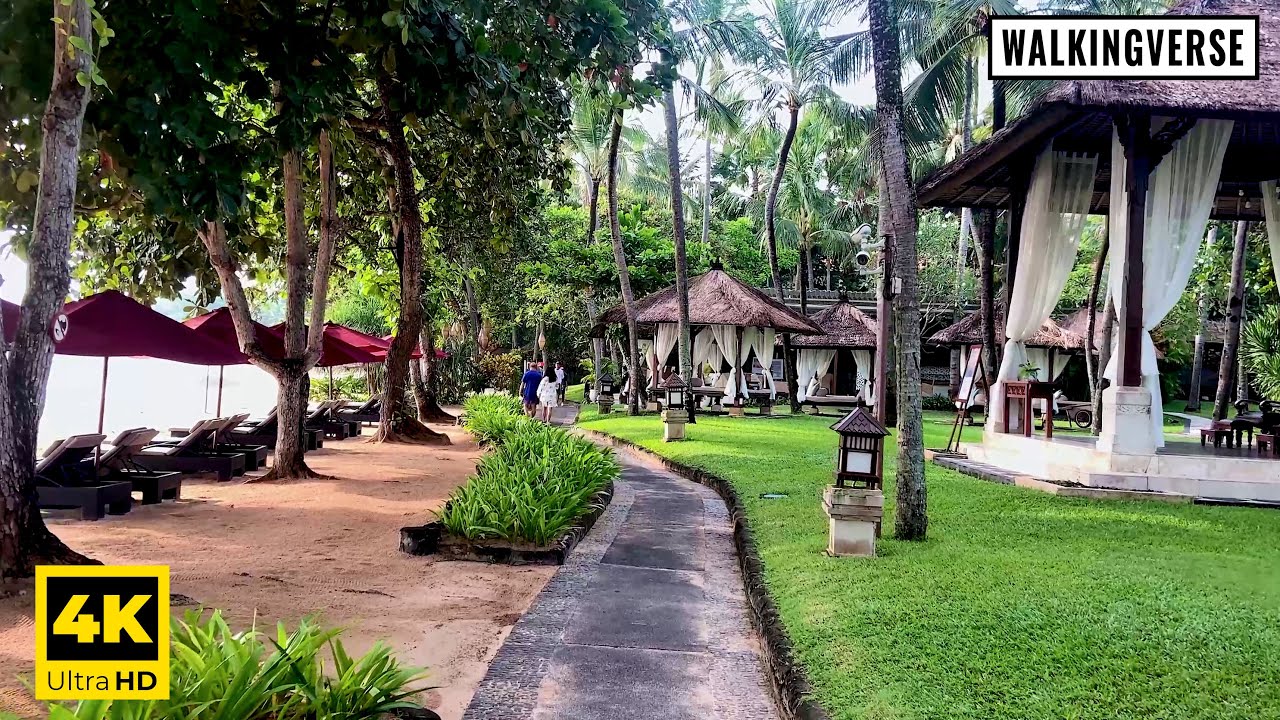 【4K 60 FPS】🔴 Bali Walking Tour - Nusa Dua Club Med Beach, Beautiful Bali Hotel Beach Club 2022