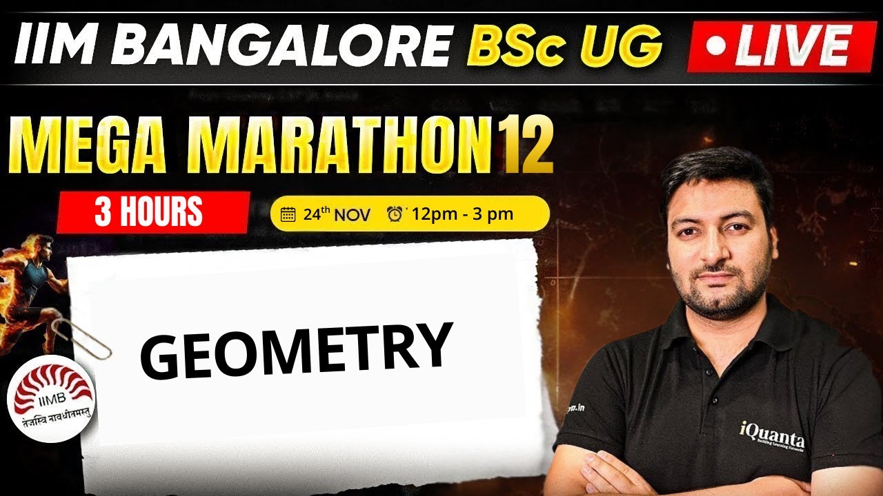 IIM Bangalore UG BSc PRACTICE MARATHON 12 | Geometry