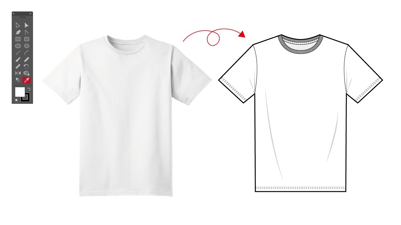 (무편집 영상) 티셔츠 패션 도식화 그리기 Basic Fashion Flat Drawing on Illustrator NOCUT - Subtitles