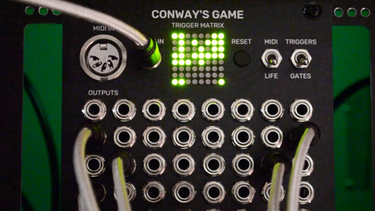 Eurorack Conway's Game of Life 64 output pattern generator & MIDI to trigger, now shipping worldwide