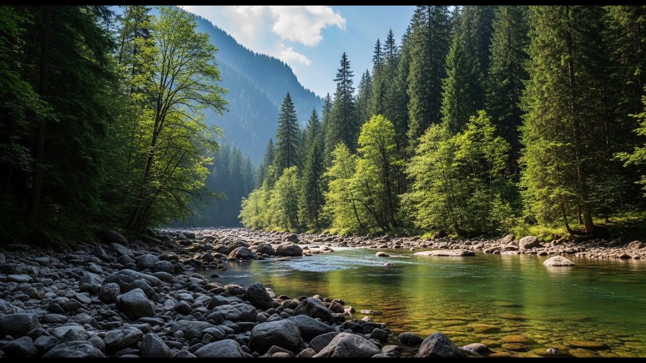 Peaceful River Sound Ambience 🌊 Gentle Flowing Water for Deep Sleep and Relaxation #840