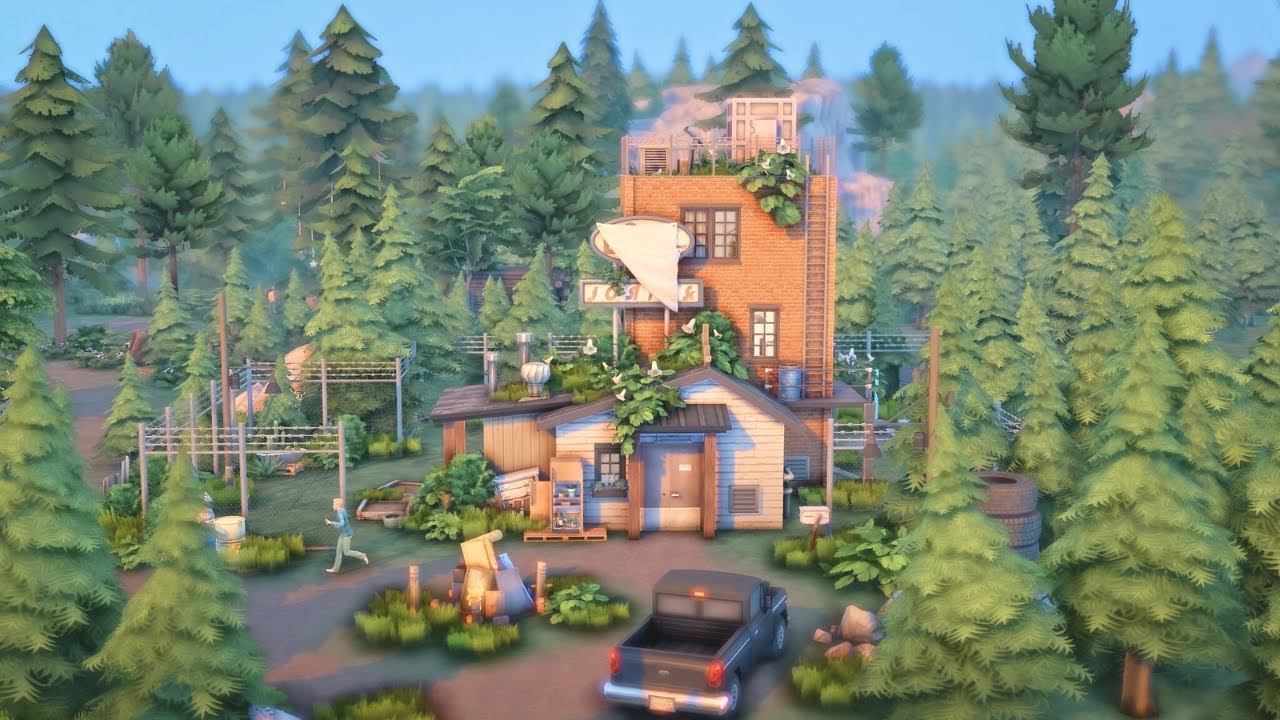 Lone Wolf's Hideout 🐺🌲 | The Sims 4 Werewolves | Speed Build with Ambient Sound | No CC