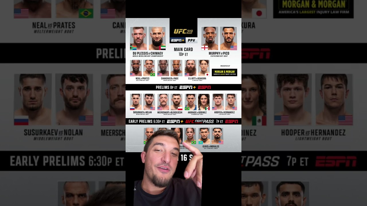 UFC 319 tonight! Let&rsquo;s hear the predictions! #ufc319 #dricusduplessis #ufc #mma #fyp #shorts #sports
