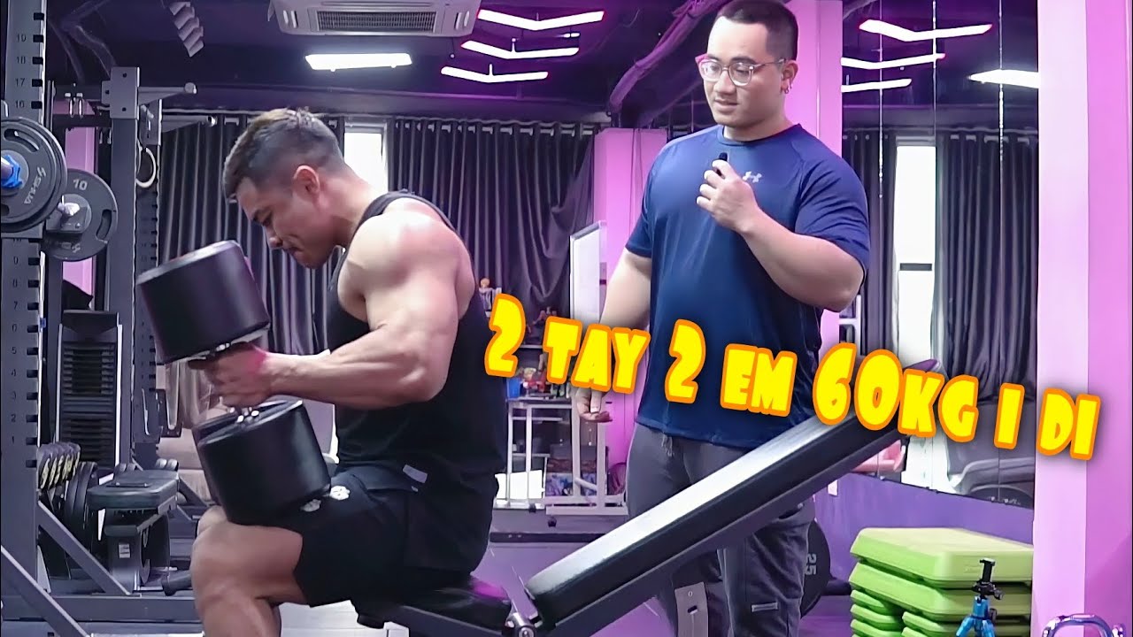 Nhà Vô Địch Men's Physique VŨ MINH HIẾU múc Tạ 60kg | Huy Nhố đứng xem | GYMBIZ Workshop 04/2023