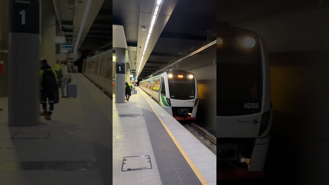 Train arrival at Perth Airport Central Station