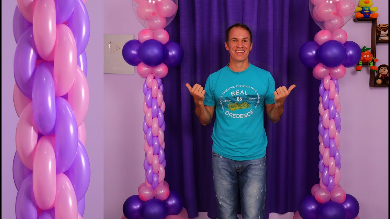 TRENZA DE GLOBOS - columnas de globos y decoraciones para cumpleaños - gustavo gg - globoflexia