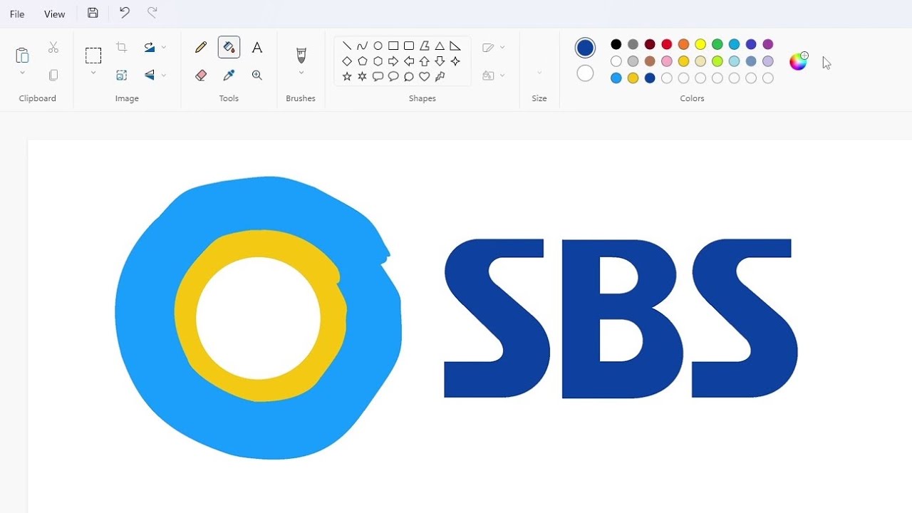 How to draw the Seoul Broadcasting System (SBS) logo using MS Paint | How to draw on your computer