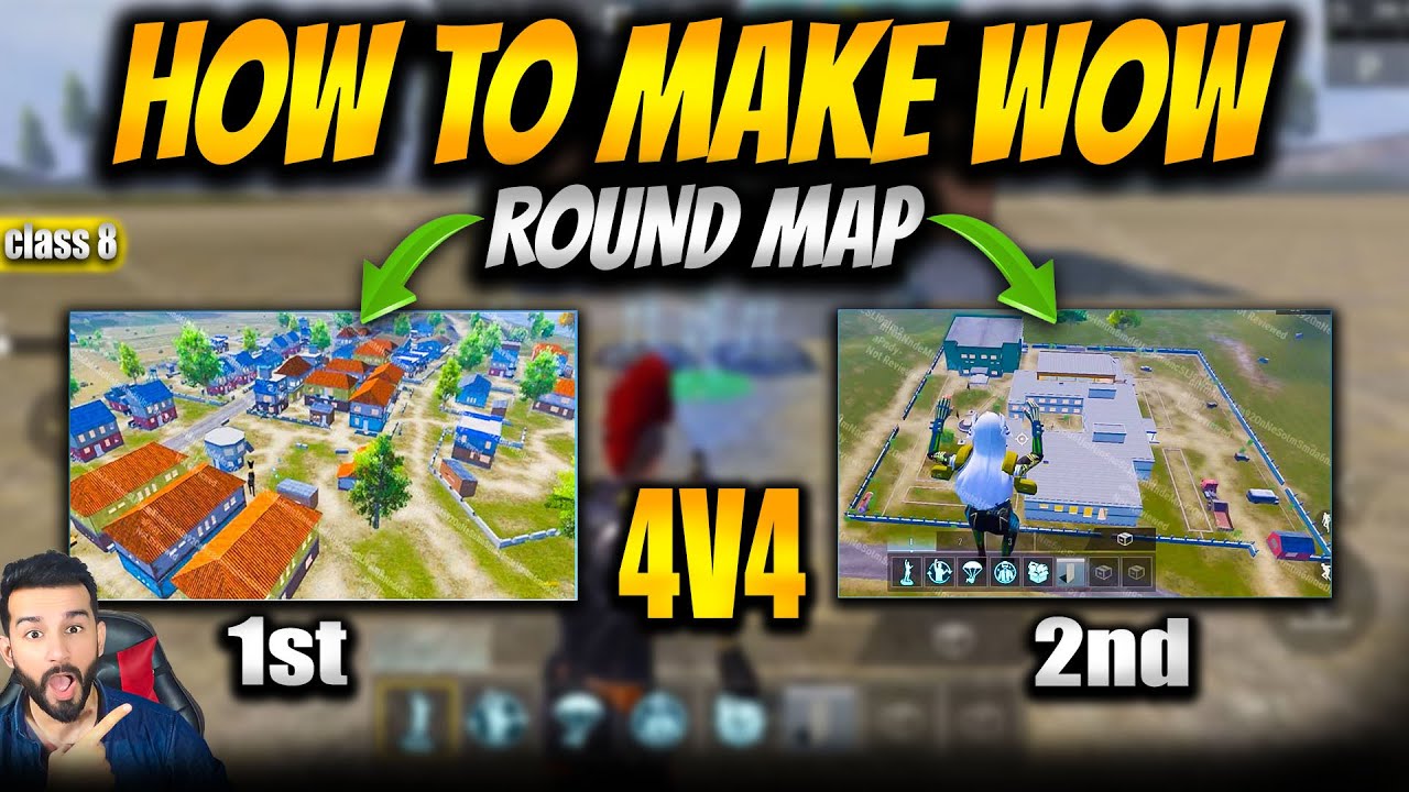 HOW TO MAKE 4V4 ROUND MAP IN WOW MODE PUBG MOBILE | CREATE 2 ROUND MATCH IN PUBG MOBILE | CLASS 8