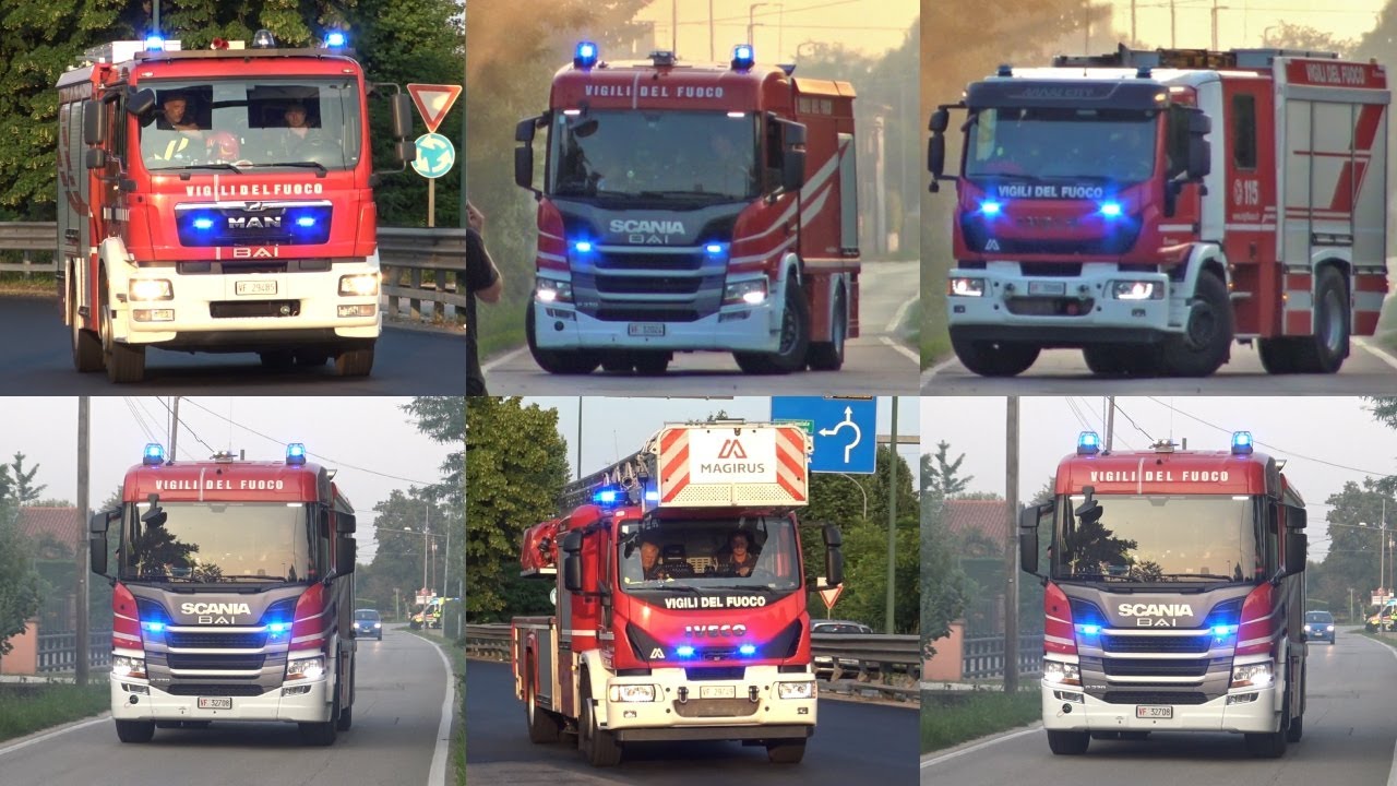 INCENDIO AZIENDA AGRICOLA - Automezzi Vigili del Fuoco Mestre e Treviso in emergenza