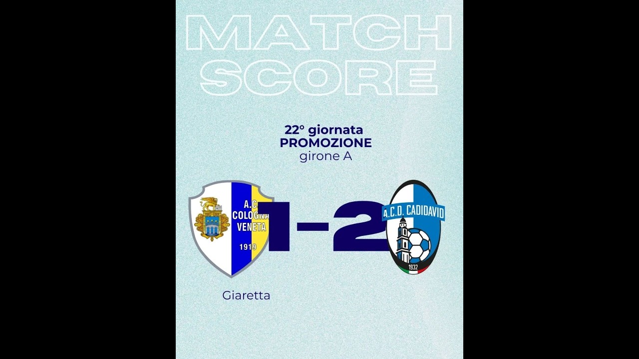 CAMPIONATO PROMOZIONE VENETO – COLOGNA VENETA 1919 vs CADIDAVID - 22.02.2026