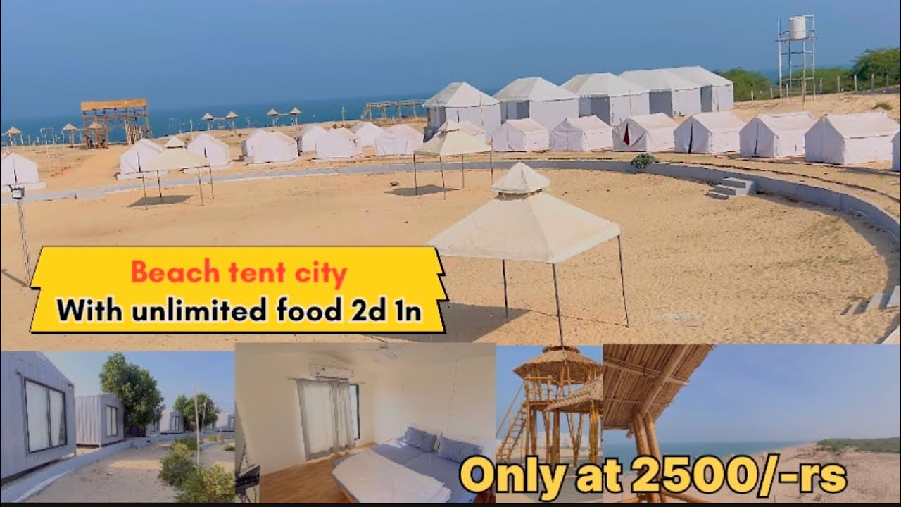 Beach tent city just in Rs.2500 for 2d 1n with unlimited food in gujrat bet, Dwarka, food travel