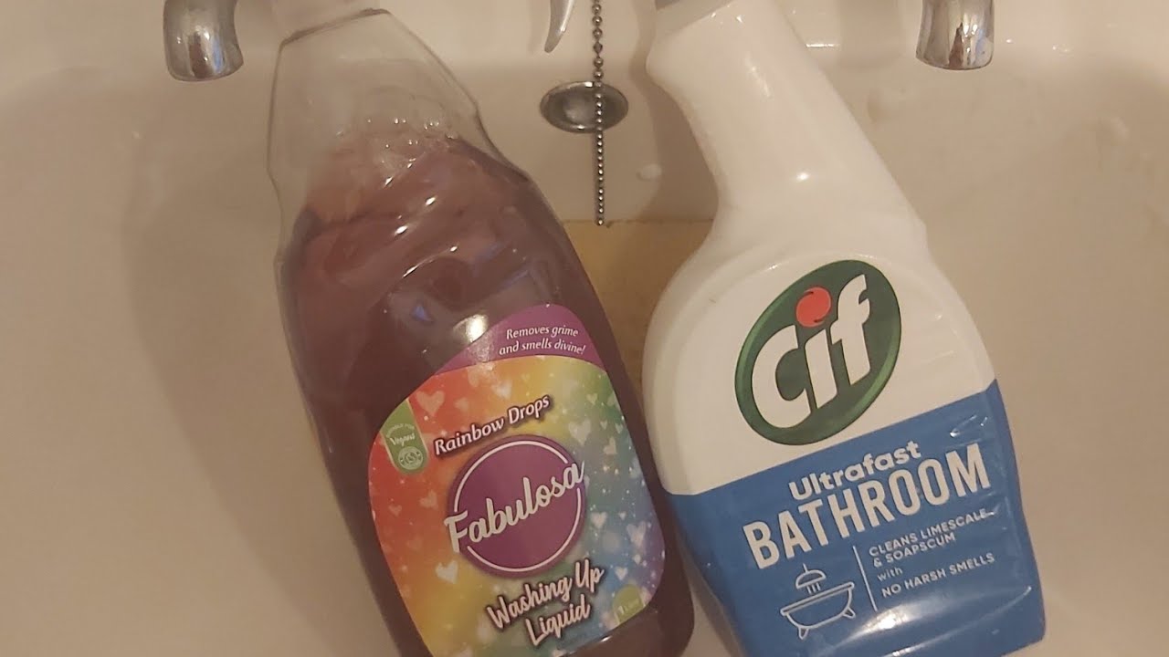 ASMR Sponge Squeeze💦Cif Bathroom & Fabulosa Dish Soap Sink Clean💦