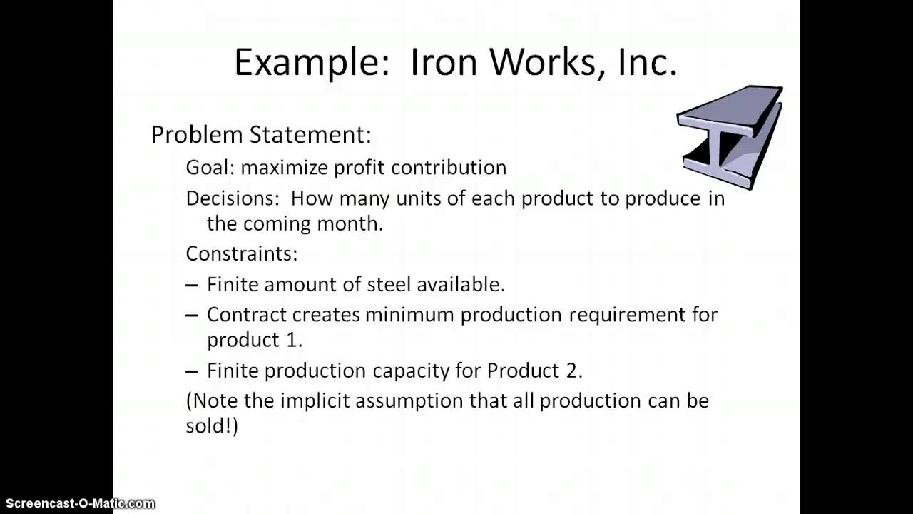 Iron Works - Problem Formulation