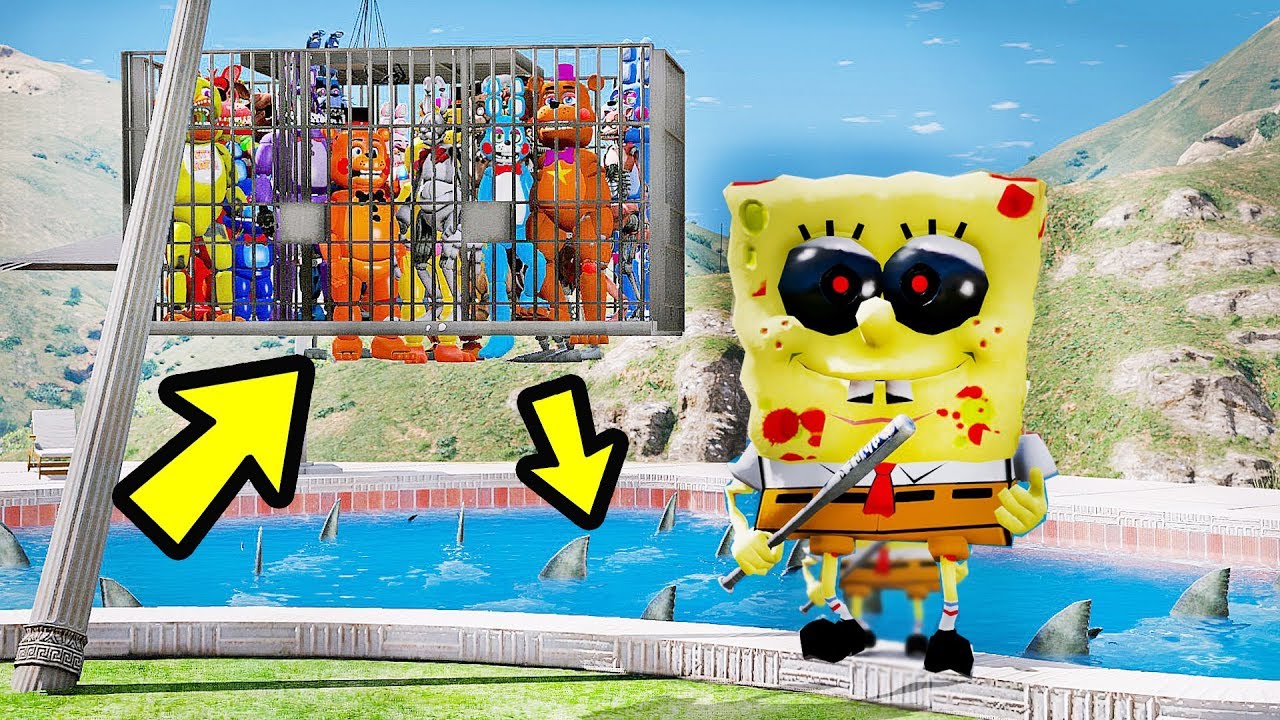 ANIMATRONICS Podem SOBREVIVER ao BOB ESPONJA.exe DIABÓLICO? | GTA V Five Nights at Freddy's