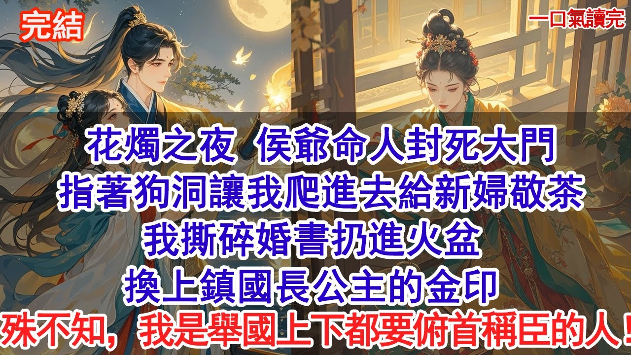 花燭之夜，侯爺命人封死大門，指著狗洞讓我爬進去給新婦敬茶，我撕碎婚書扔進火盆，換上鎮國長公主的金印，殊不知，我是舉國上下都要俯首稱臣的人！#古風#追妻火葬場#愛情#小說