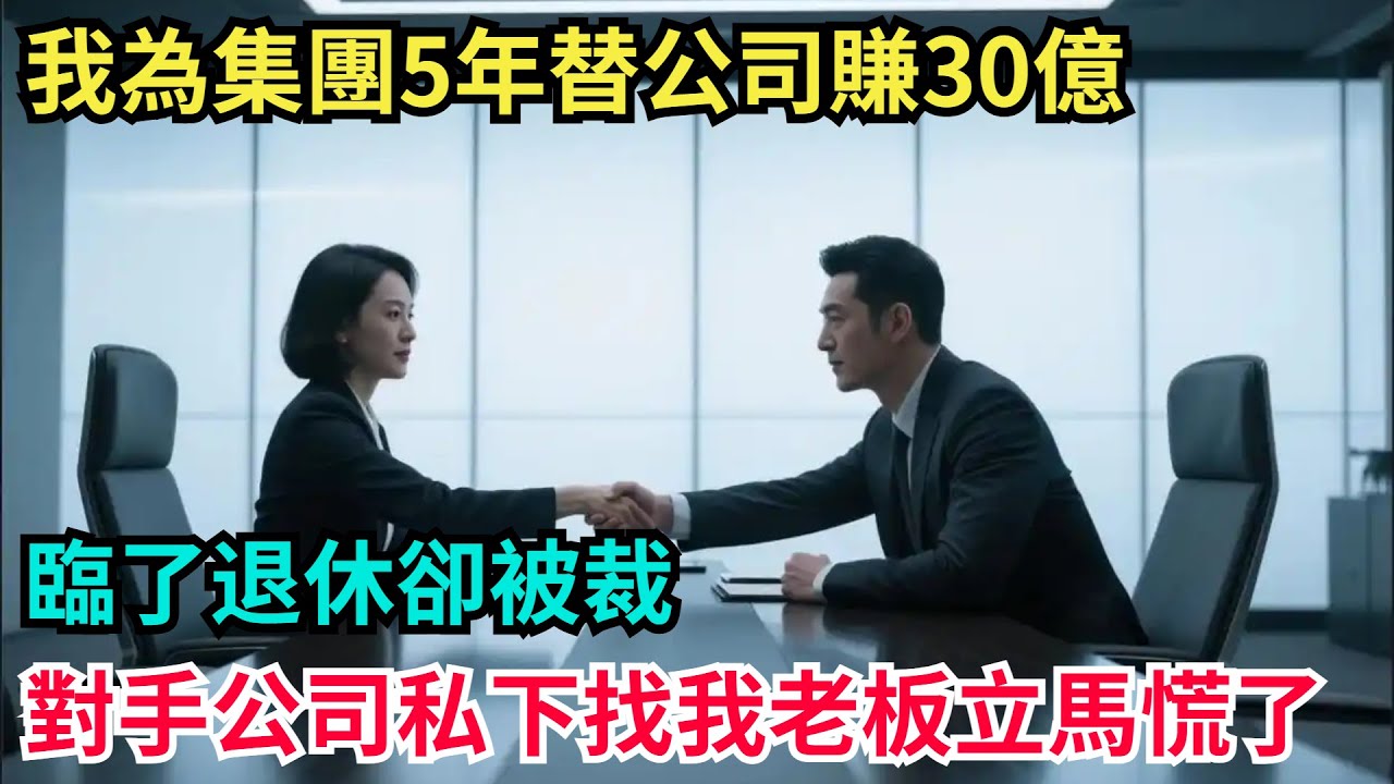 我為集團5年替公司賺30億，臨了退休卻被裁，對手公司私下找我，老板立馬慌了【奇聞秘事】#奇聞#案件#真相#揭秘#秘事#故事#案件解讀