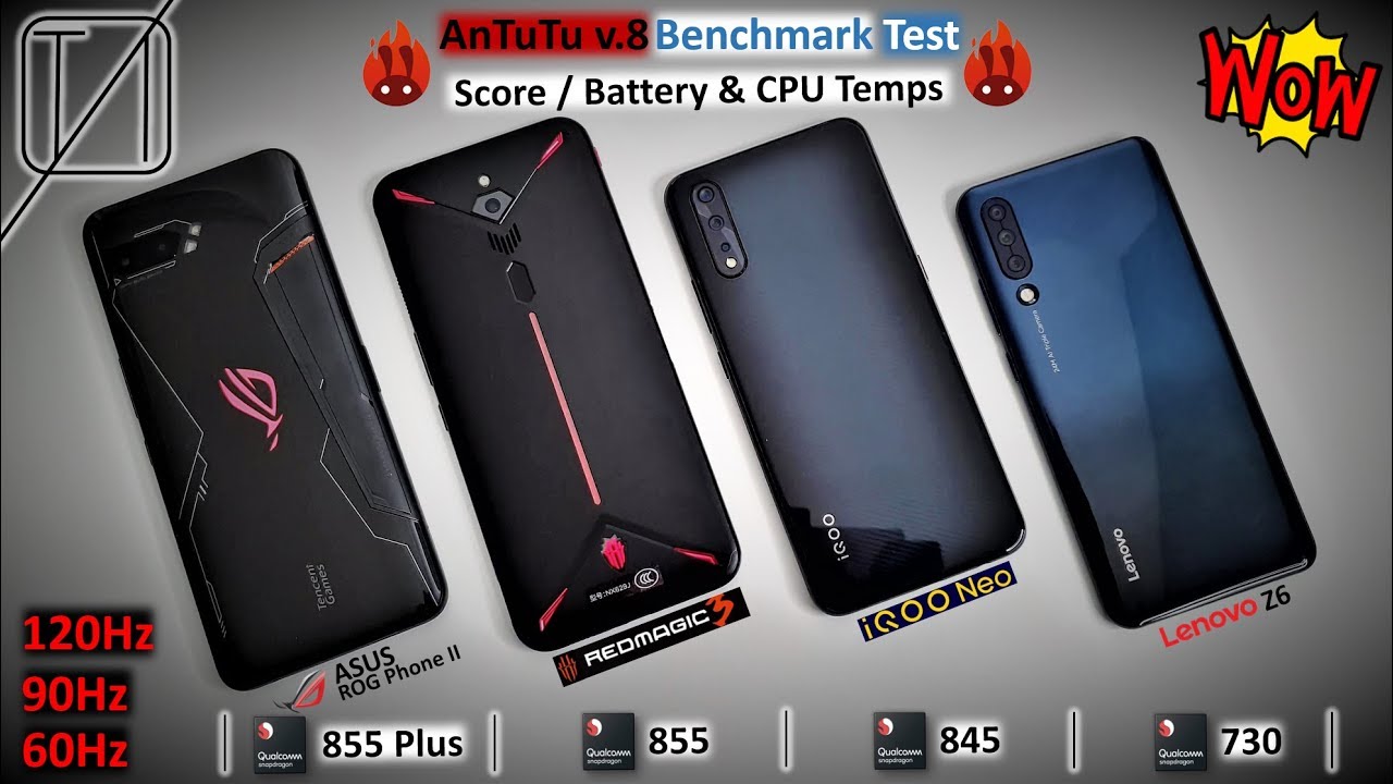Asus ROG Phone 2 vs Red Magic 3 vs IQOO Neo vs Lenovo Z6 AnTuTu Benchmark Test