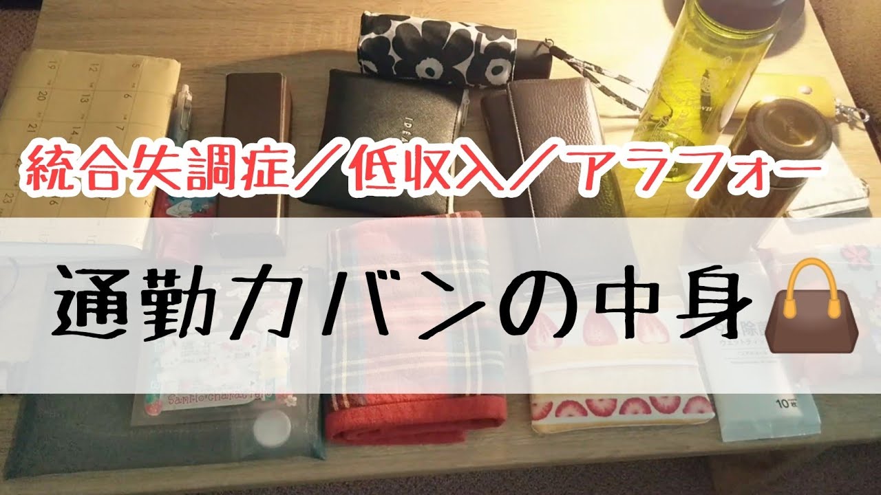 通勤カバンの中身👜【統合失調症／低収入／アラフォー】